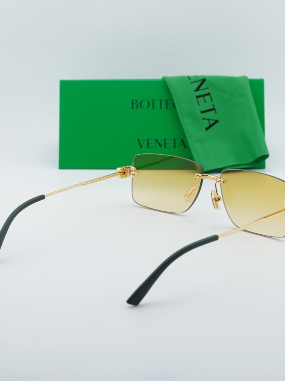 Bottega Veneta BV1126S 006 Rectangle Sunglasses - Gold\Yellow - Picture 10 of 10